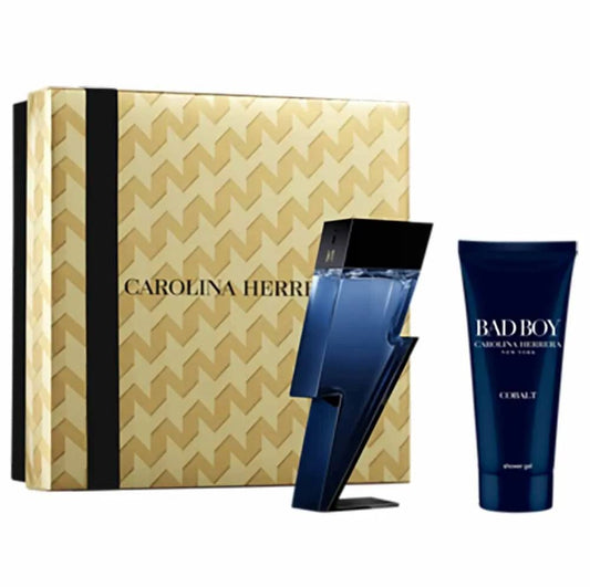 Kit  Carolina Herrera Coffret Bad Boy Cobalt - Perfume Masculino EDP + Gel de Banho