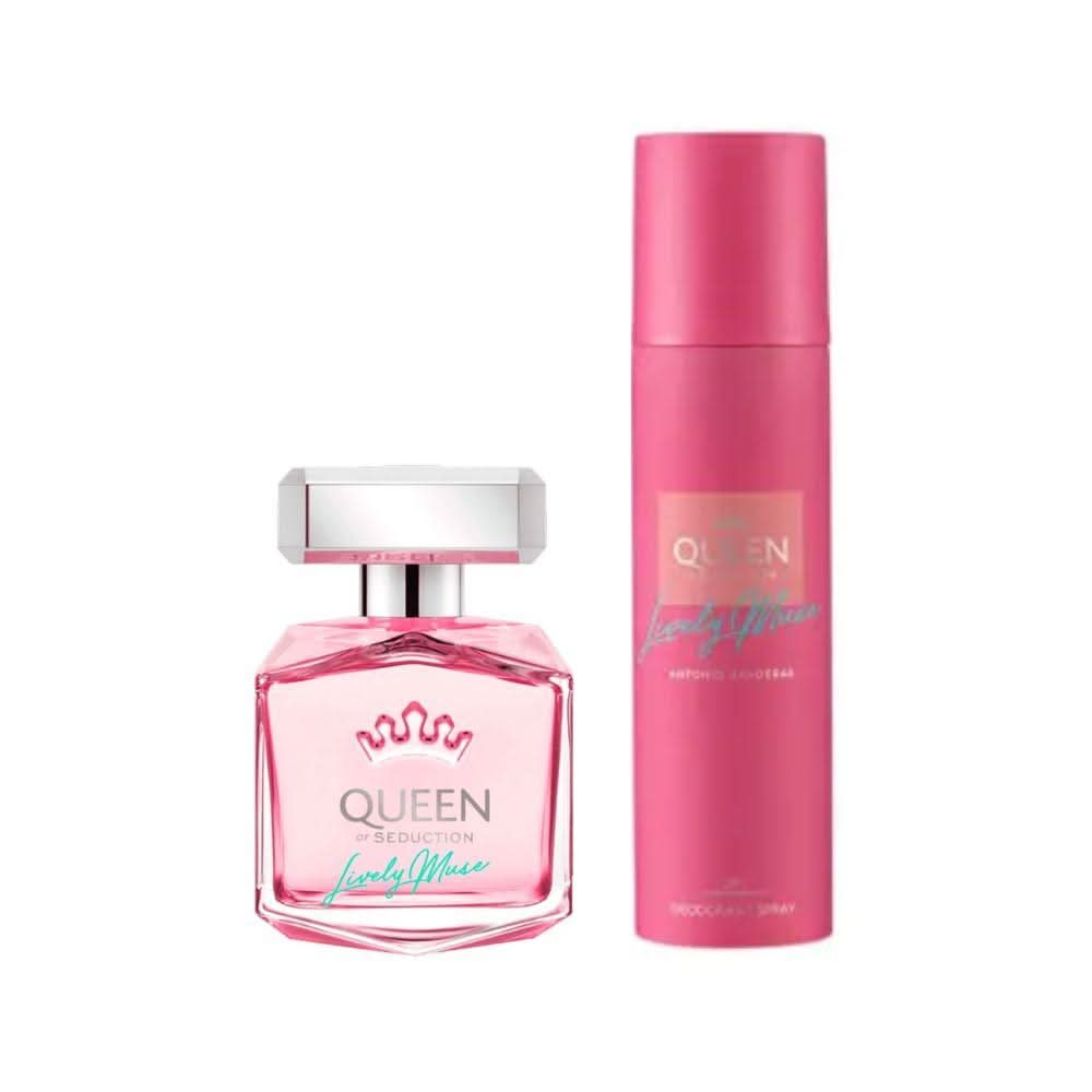Coffret Antonio Banderas Kit Queen of Seduction Lively Muse Eau de Toilette Feminino + Desodorante