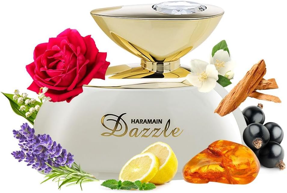 Al Haramain Dazzle - Perfume árabe para mulheres - Fragrâncias florais frutadas de longa duração com notas de groselha preta, bergamota, rosa, patchouli - Eau de Parfum árabe - Spray EDP de 100 ml