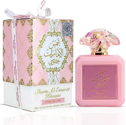 Ard al Zaafaran Pink Blush Shams Al Emarat Khususi, Perfume Marshmallow Blush Para Mulheres, Eau De Parfum - 100 Ml (3,4 Oz) Perfume Árabe Romântico E Doce - Uma Fragrância Cativante Embalada Em Um