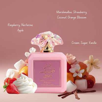 Ard al Zaafaran Pink Blush Shams Al Emarat Khususi, Perfume Marshmallow Blush Para Mulheres, Eau De Parfum - 100 Ml (3,4 Oz) Perfume Árabe Romântico E Doce - Uma Fragrância Cativante Embalada Em Um